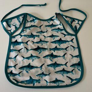 Sharks Apron | Bapron | Baby/Toddler Apron for Eating | Waterproof Fabric